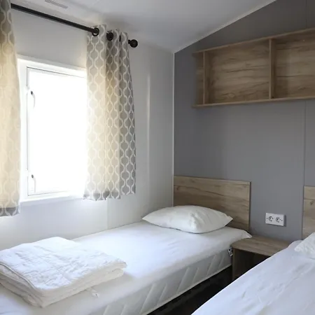 Modern Caravan On Small Near Woods & Sea Camping De Haan